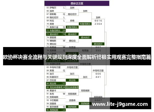 欧协杯决赛全流程与关键规则深度全面解析终极实用观赛完整指南篇